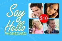 Say Hello phone card $10