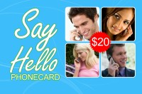 Say Hello phone card $20