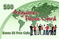 Anywhere Phone Card $50