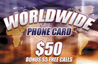 Worldwide Phone Card $50