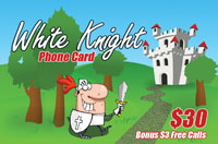 White Knight Phone Card $30
